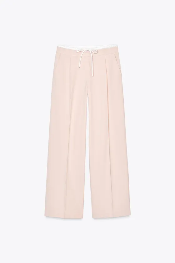 БРЮКИ WIDE LEG С ДВОЙНЫМ ПОЯСОМ