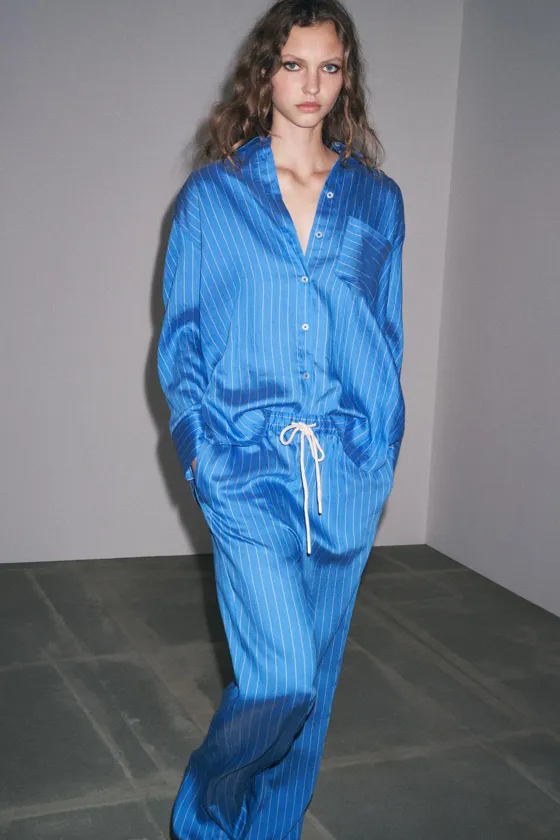 БРЮКИ В ПИЖАМНОМ СТИЛЕ В ПОЛОСКУ — ZW COLLECTION