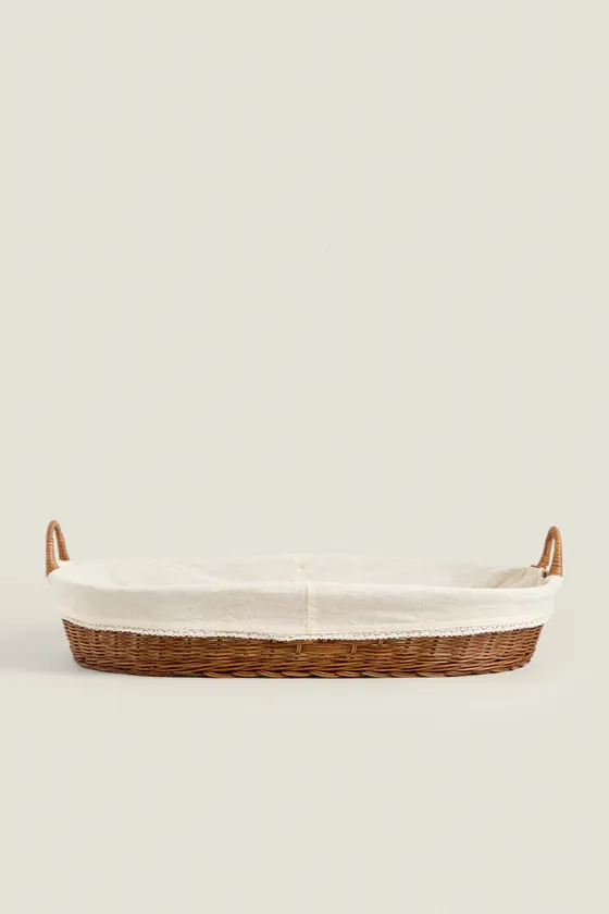 Rattan changing mat basket