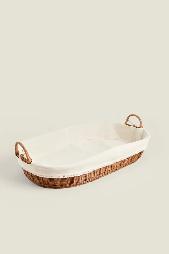 Rattan changing mat basket