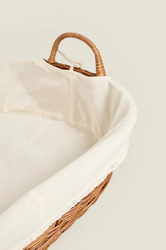 Rattan changing mat basket