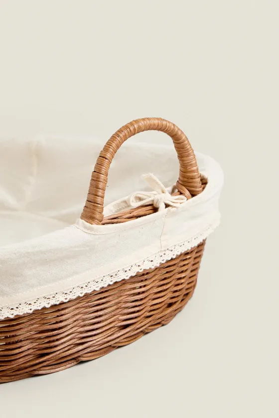 Rattan changing mat basket