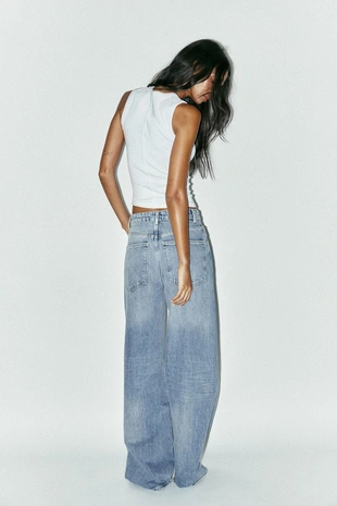 Джинсы TRF EXTRA WIDE-LEG с высокой посадкой- Заказать в России