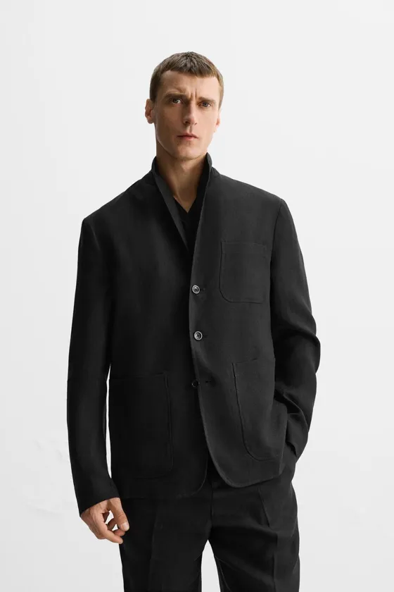 КОСТЮМНЫЙ БЛЕЙЗЕР RELAXED FIT ИЗ 100% ЛЬНА