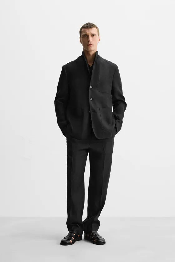 КОСТЮМНЫЙ БЛЕЙЗЕР RELAXED FIT ИЗ 100% ЛЬНА