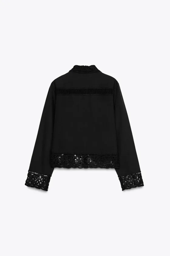РУБАШКА С КРУЖЕВОМ КРОШЕ — ZW COLLECTION