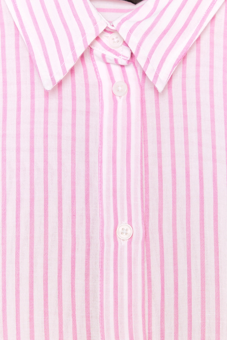 Рубашка оверсайз в полоску из газированного хлопка