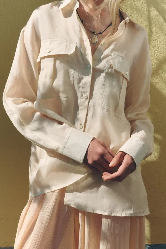 РУБАШКА ИЗ 100% ТКАНИ РАМИ — ZW COLLECTION