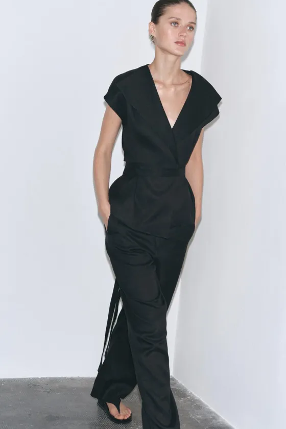 БРЮКИ ИЗ СМЕСОВОГО ЛЬНА — коллекция Zara «ZW»