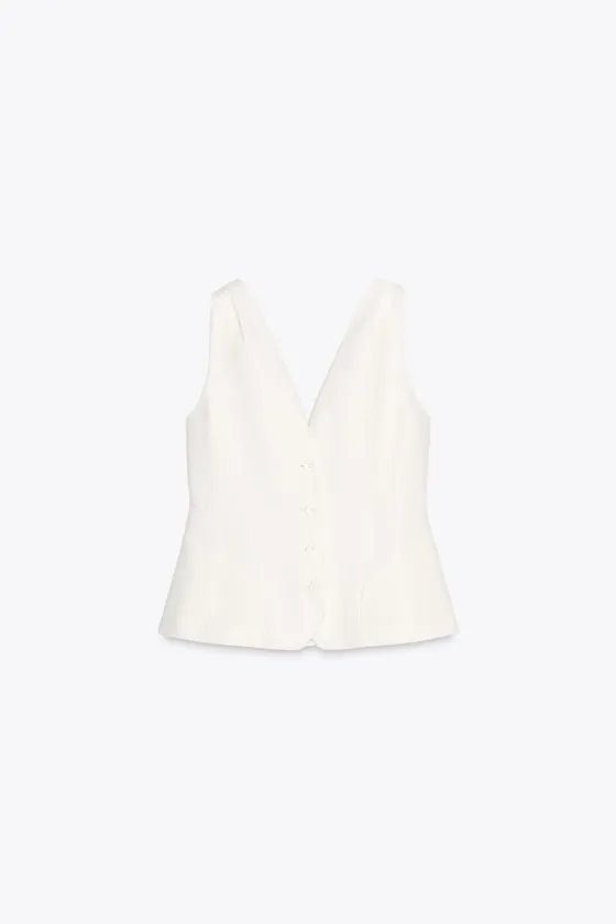ЖИЛЕТ ОБЪЕМНОГО КРОЯ ИЗ СМЕСОВОГО ЛЬНА — ZW COLLECTION