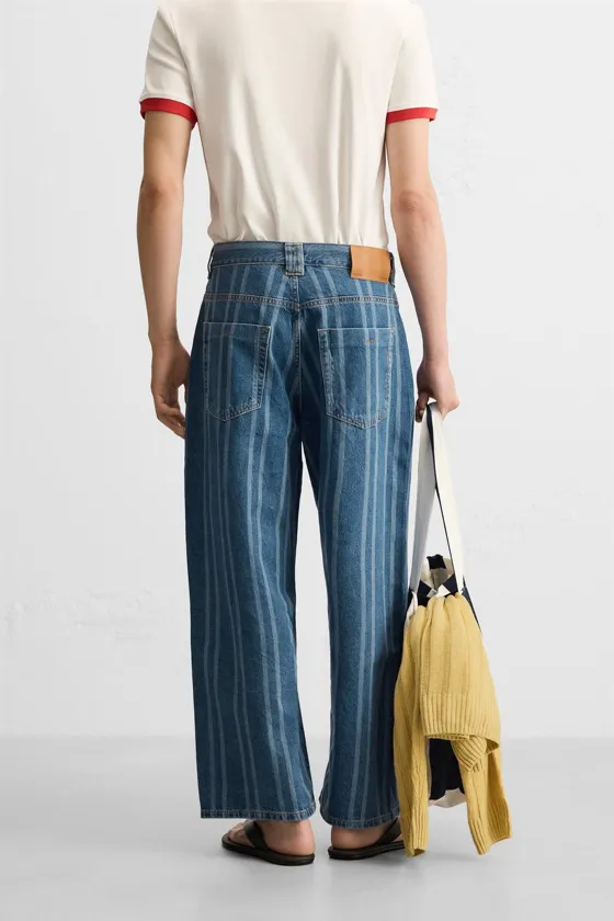 ДЖИНСЫ RELAXED FIT В ПОЛОСКУ