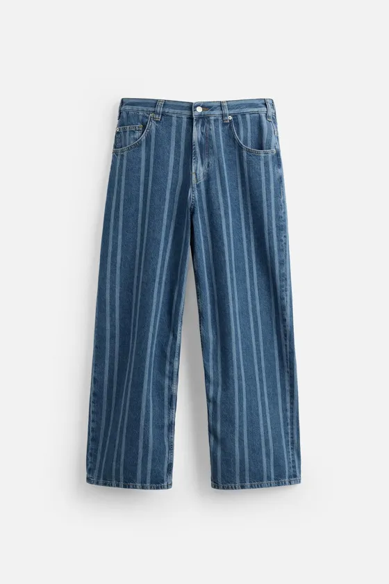ДЖИНСЫ RELAXED FIT В ПОЛОСКУ