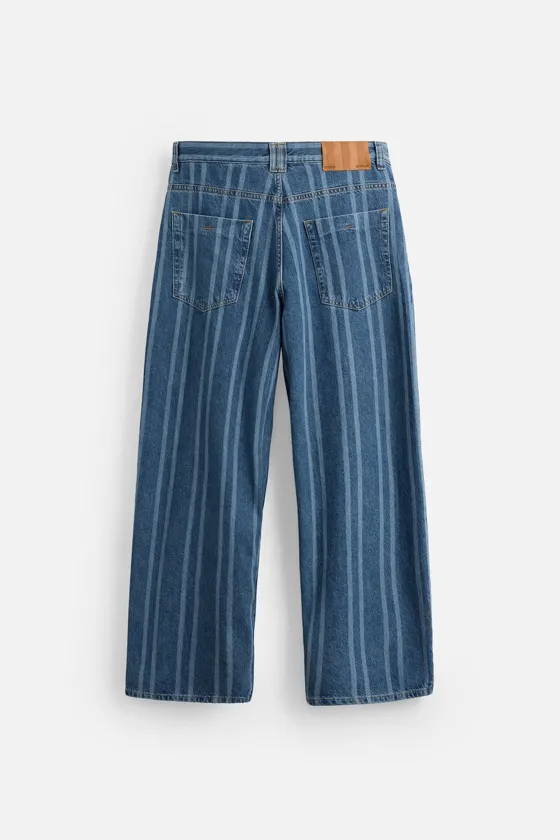 ДЖИНСЫ RELAXED FIT В ПОЛОСКУ