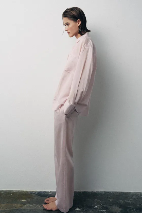 РУБАШКА В ПИЖАМНОМ СТИЛЕ В ПОЛОСКУ