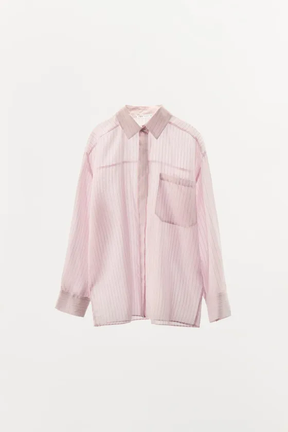 РУБАШКА В ПИЖАМНОМ СТИЛЕ В ПОЛОСКУ