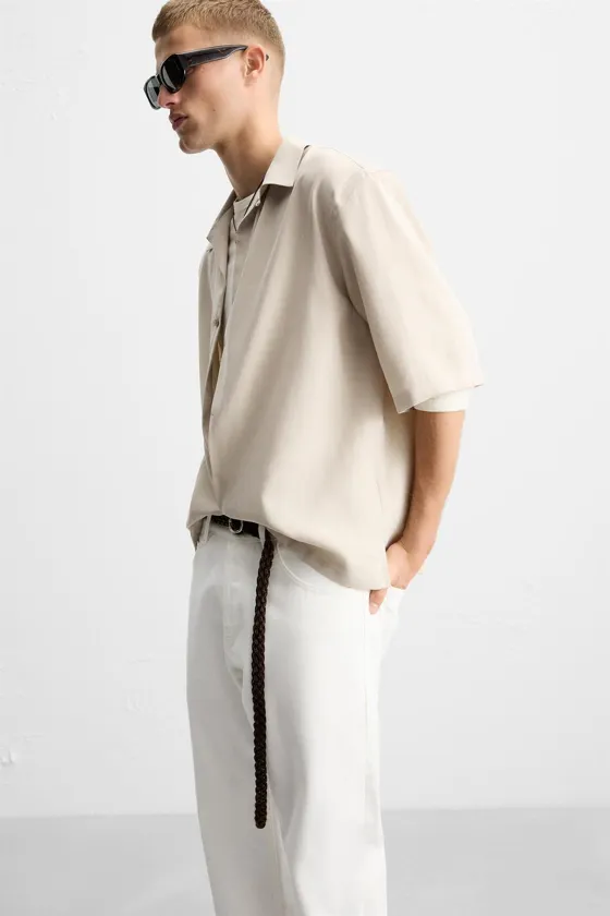 РУБАШКА RELAXED FIT ИЗ СТРУЯЩЕЙСЯ ТКАНИ
