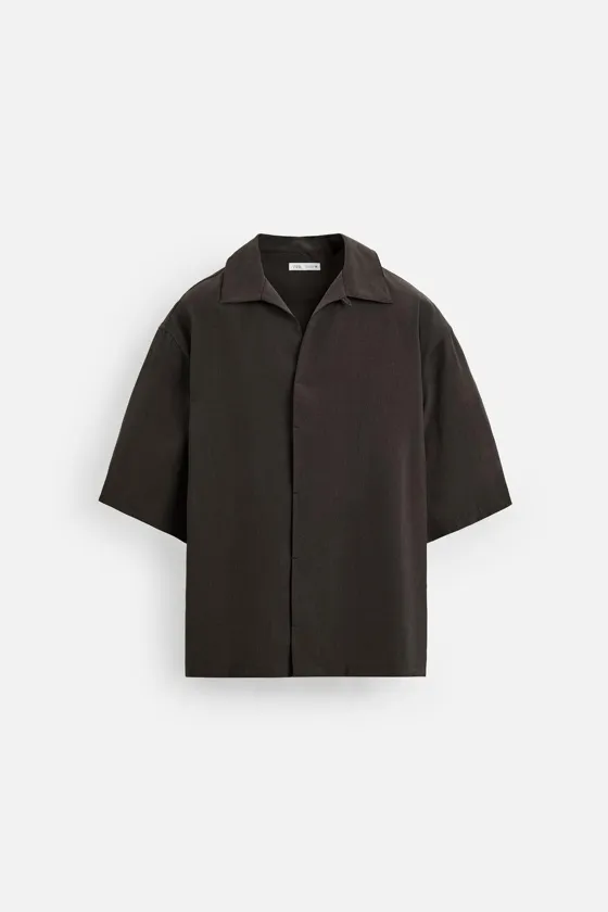 РУБАШКА RELAXED FIT ИЗ СТРУЯЩЕЙСЯ ТКАНИ