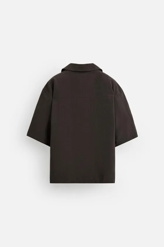РУБАШКА RELAXED FIT ИЗ СТРУЯЩЕЙСЯ ТКАНИ