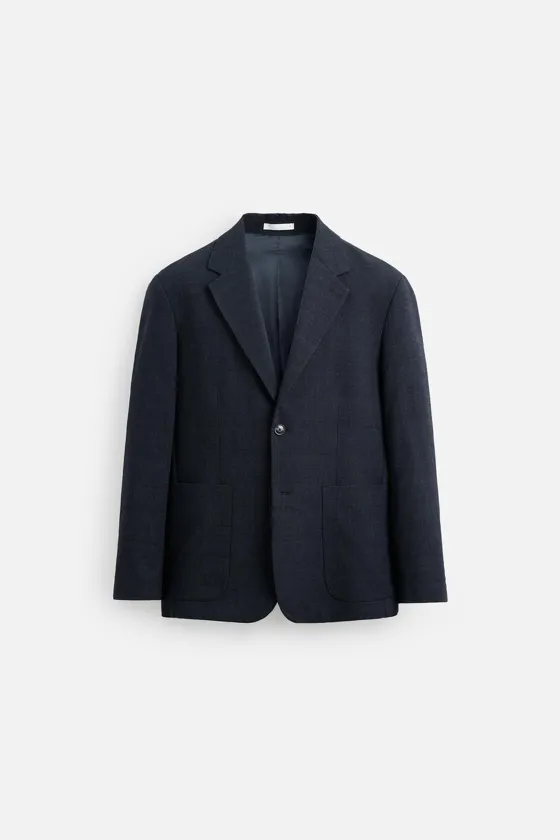БЛЕЙЗЕР REGULAR FIT ИЗ РЕЛЬЕФНОЙ ТКАНИ