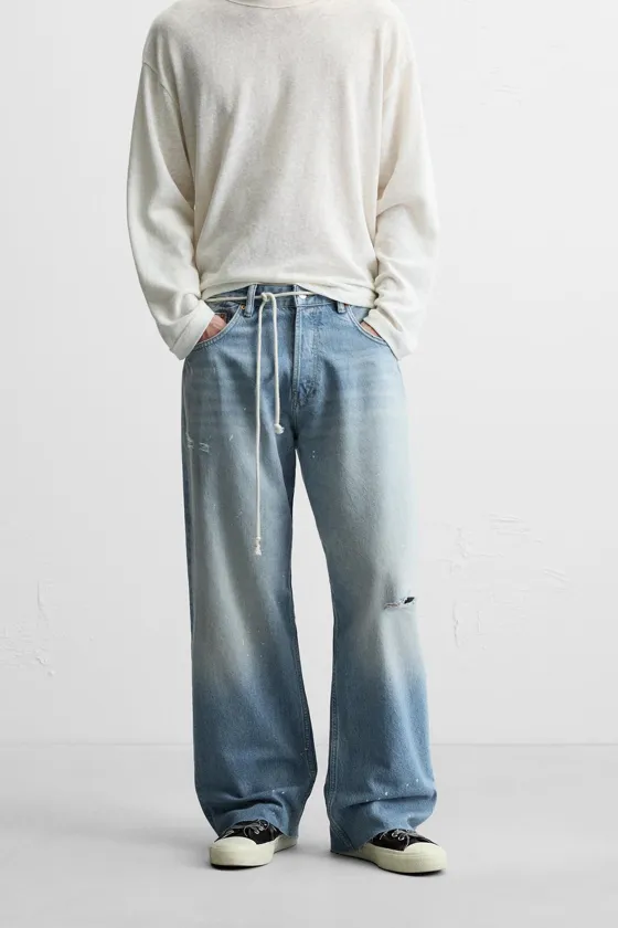 ДЖИНСЫ BAGGY С РАЗРЕЗАМИ