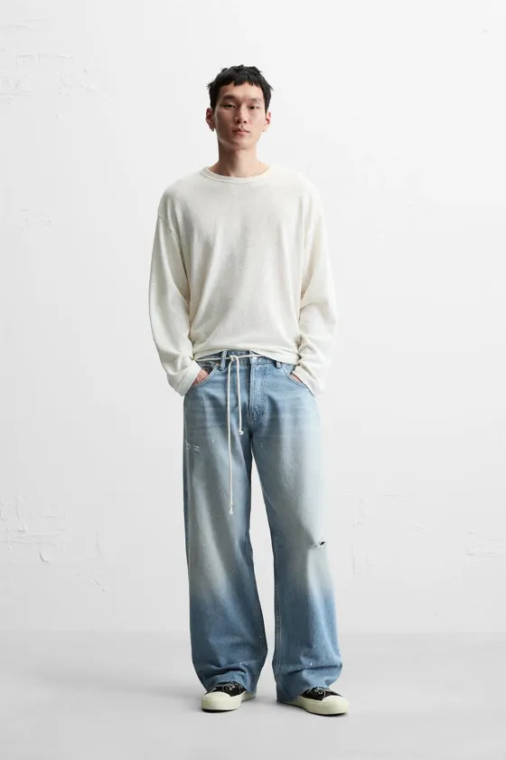 ДЖИНСЫ BAGGY С РАЗРЕЗАМИ
