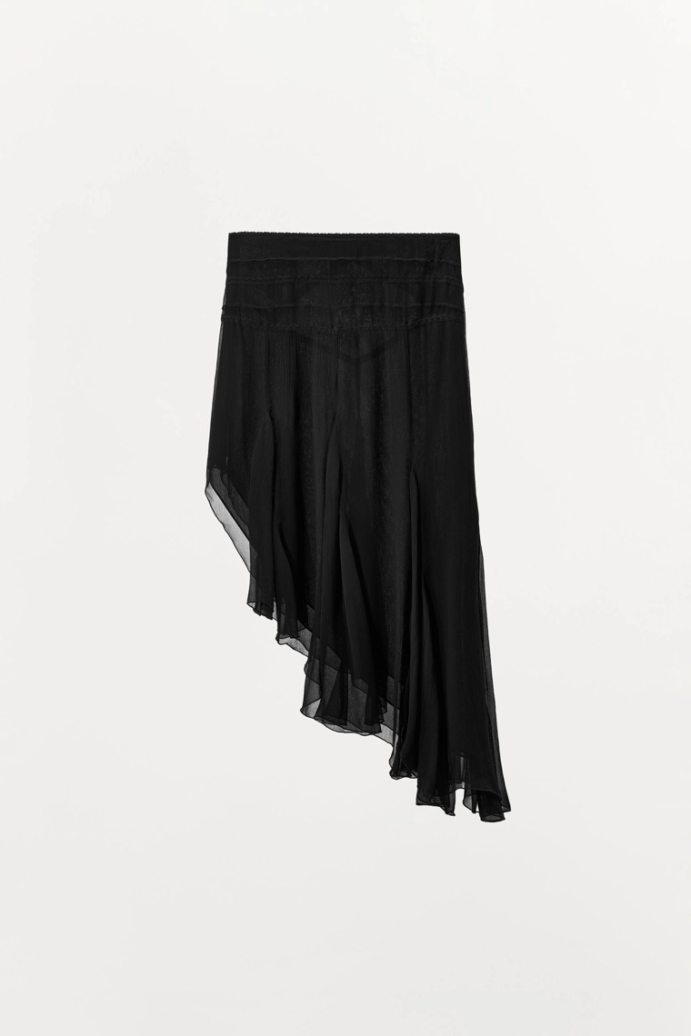 Юбка из шифона с асимметричной вышивкой