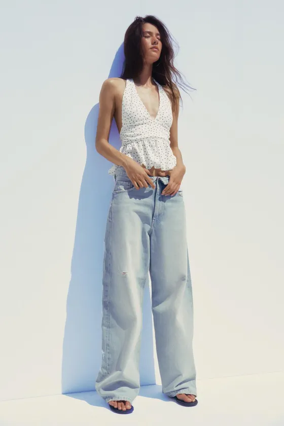 ТОП С ГОРЛОВИНОЙ ХАЛТЕР И ВОЛАНАМИ