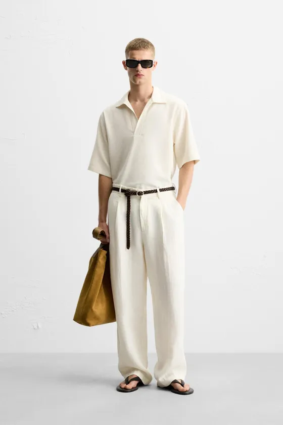 ПОЛО RELAXED FIT ИЗ РЕЛЬЕФНОЙ ТКАНИ
