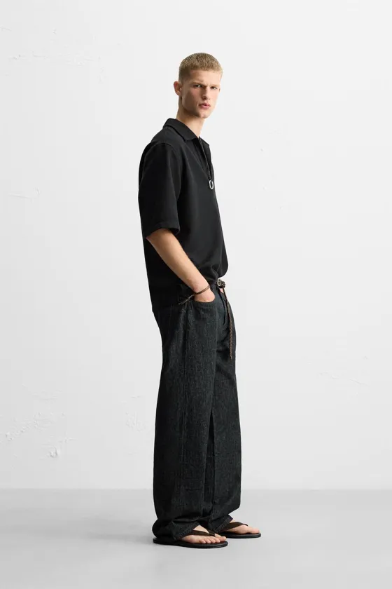 ПОЛО RELAXED FIT ИЗ РЕЛЬЕФНОЙ ТКАНИ