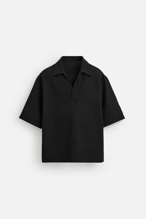 ПОЛО RELAXED FIT ИЗ РЕЛЬЕФНОЙ ТКАНИ