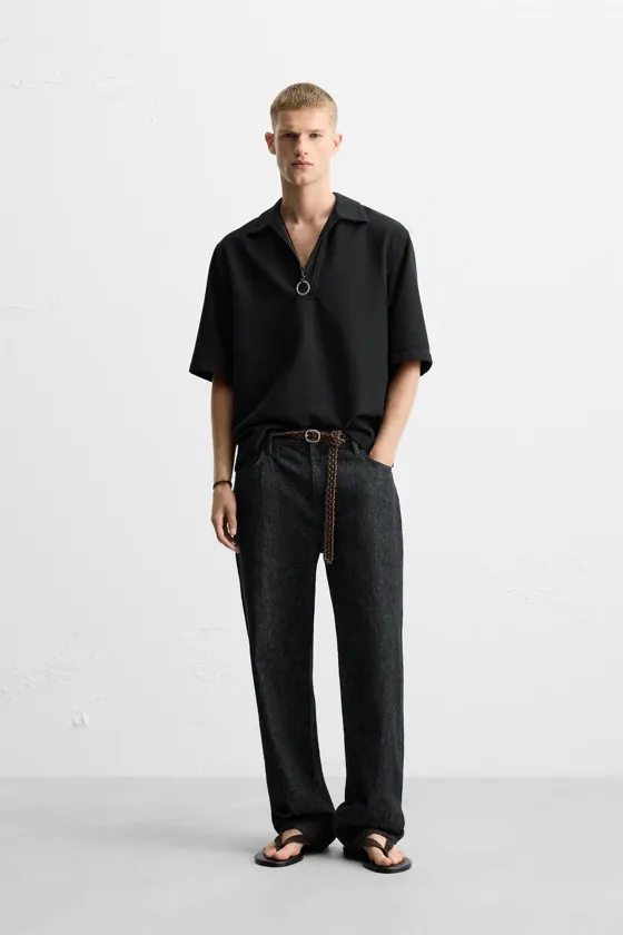 ПОЛО RELAXED FIT ИЗ РЕЛЬЕФНОЙ ТКАНИ