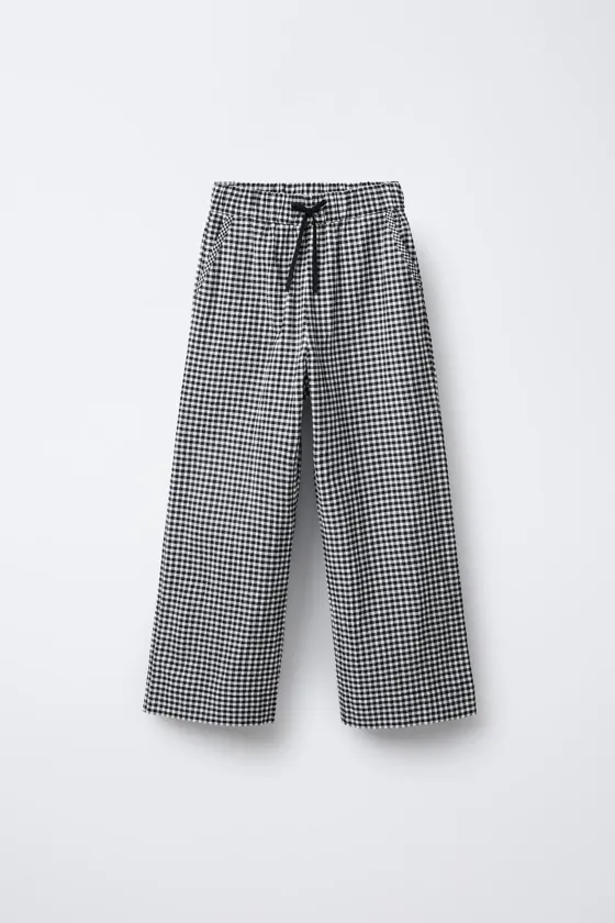БРЮКИ WIDE LEG  В КЛЕТКУ ВИШИ