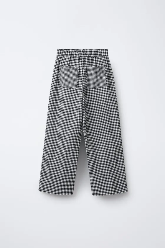 БРЮКИ WIDE LEG  В КЛЕТКУ ВИШИ
