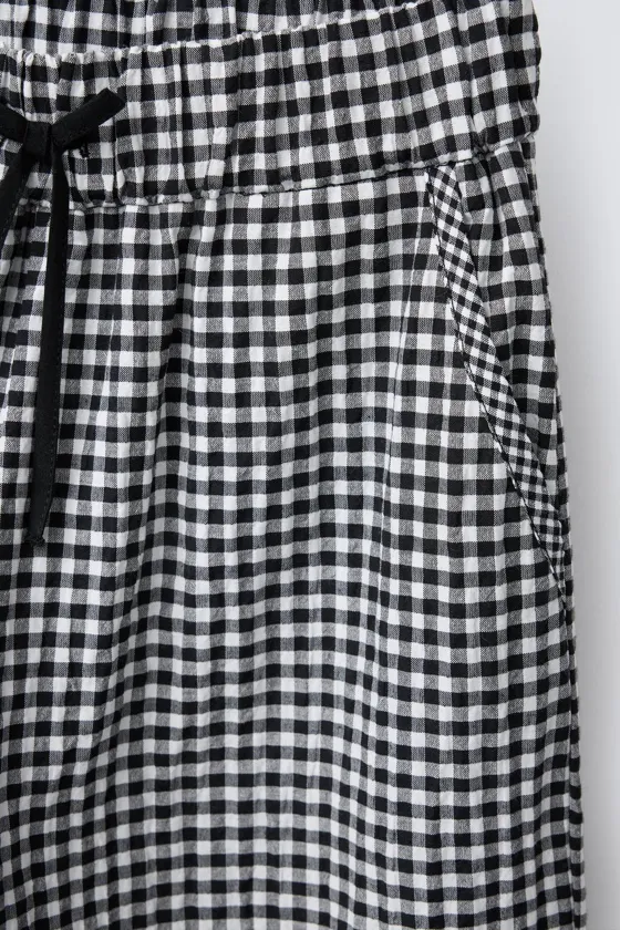 БРЮКИ WIDE LEG  В КЛЕТКУ ВИШИ