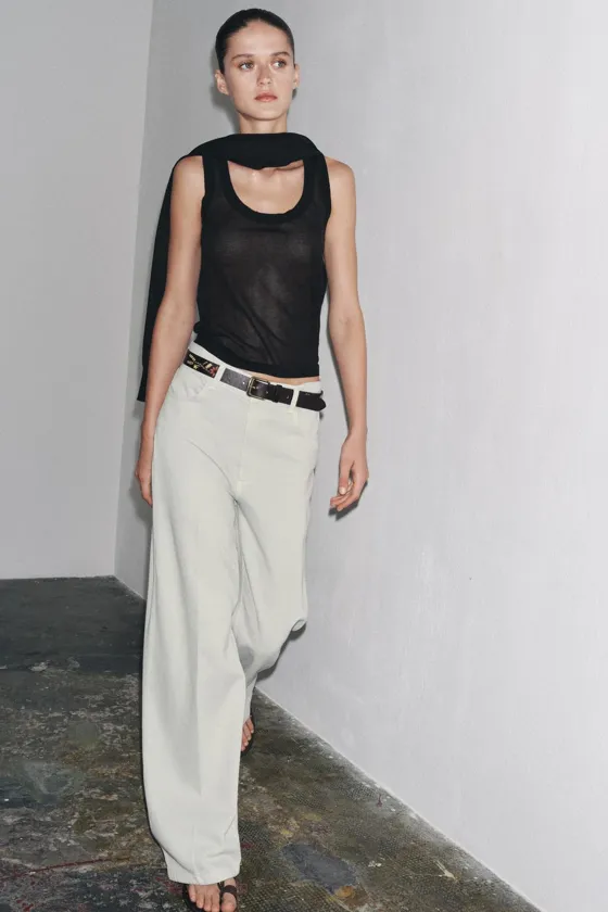 ДЖИНСЫ WIDE LEG С ВЫСОКОЙ ПОСАДКОЙ — ZW COLLECTION