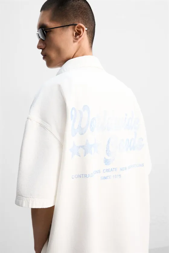 РУБАШКА С КОНТРАСТНОЙ ВЫШИВКОЙ