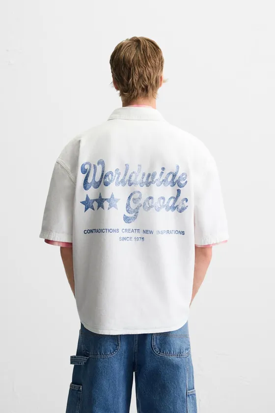 РУБАШКА С КОНТРАСТНОЙ ВЫШИВКОЙ