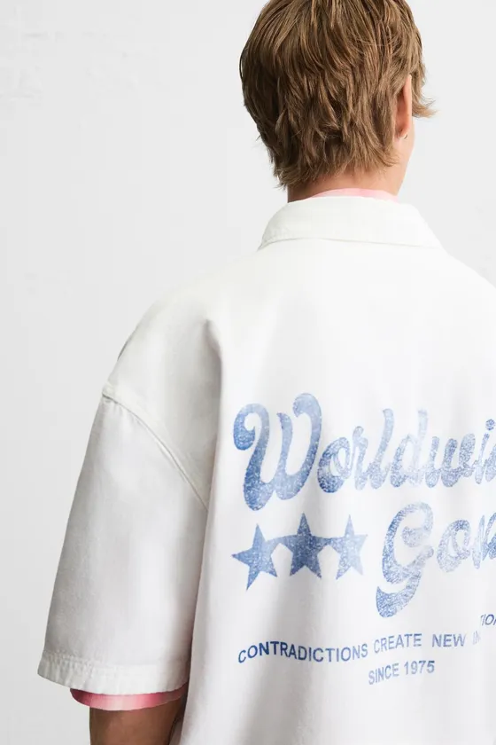 РУБАШКА С КОНТРАСТНОЙ ВЫШИВКОЙ