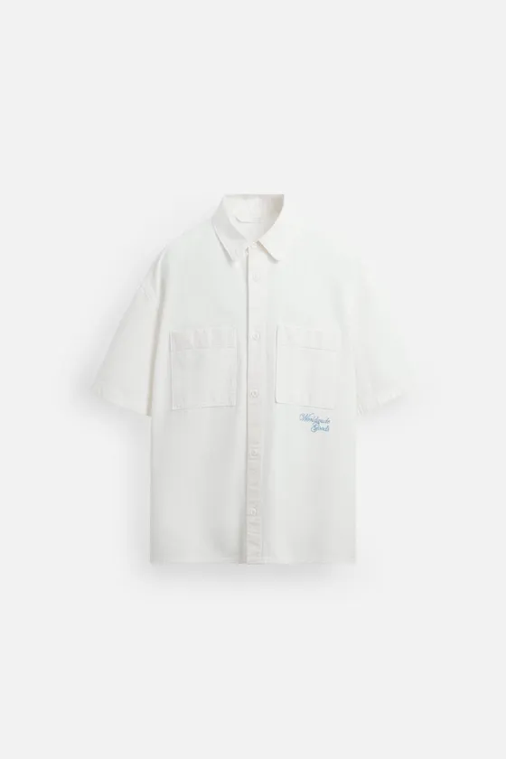 РУБАШКА С КОНТРАСТНОЙ ВЫШИВКОЙ