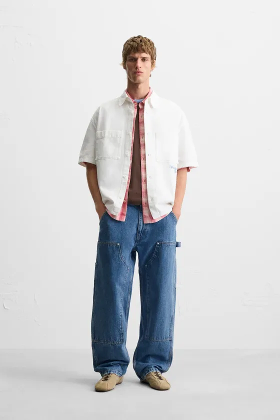 РУБАШКА С КОНТРАСТНОЙ ВЫШИВКОЙ