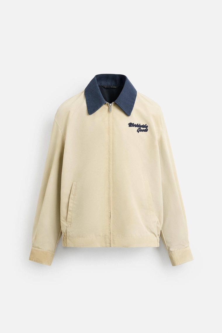 Куртка с вышивкой и стиркой zara