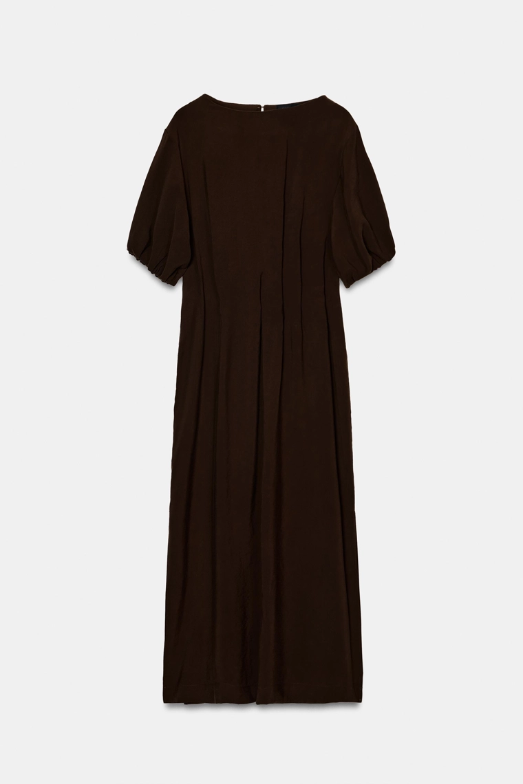 Платье миди с плиссировкой