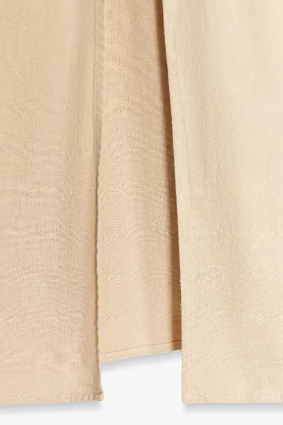 ПЛАТЬЕ МИДИ ИЗ СМЕСОВОГО ЛЬНА С БРЕТЕЛЯМИ