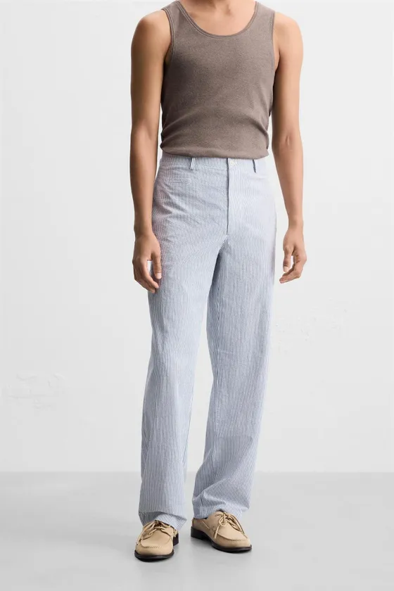 БРЮКИ ИЗ ЖАТОЙ ТКАНИ