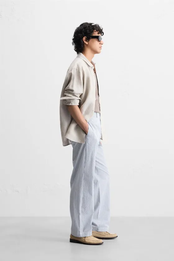 БРЮКИ ИЗ ЖАТОЙ ТКАНИ