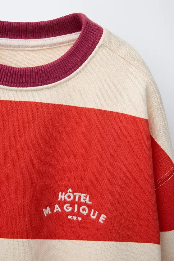 ТОЛСТОВКА В ПОЛОСКУ С ВЫШИВКОЙ HÔTEL MAGIQUE © X ZARA