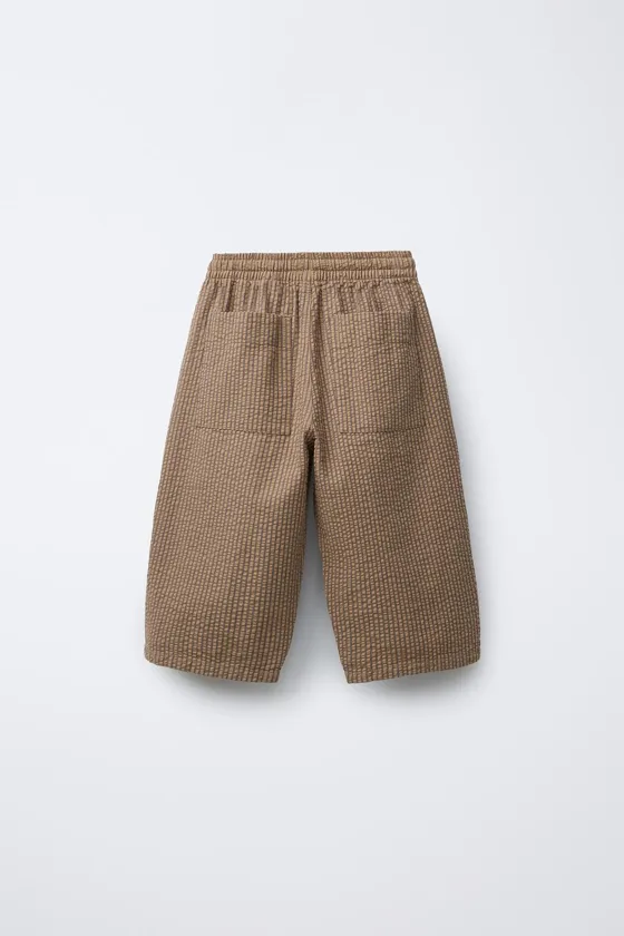 БРЮКИ BAGGY ИЗ РЕЛЬЕФНОЙ ТКАНИ В ПОЛОСКУ