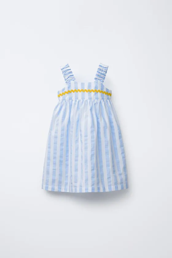 ПЛАТЬЕ В ПОЛОСКУ С ВОЛНИСТОЙ ДЕТАЛЬЮ CASA LAWA © X ZARA KIDS