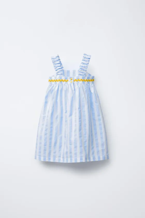 ПЛАТЬЕ В ПОЛОСКУ С ВОЛНИСТОЙ ДЕТАЛЬЮ CASA LAWA © X ZARA KIDS