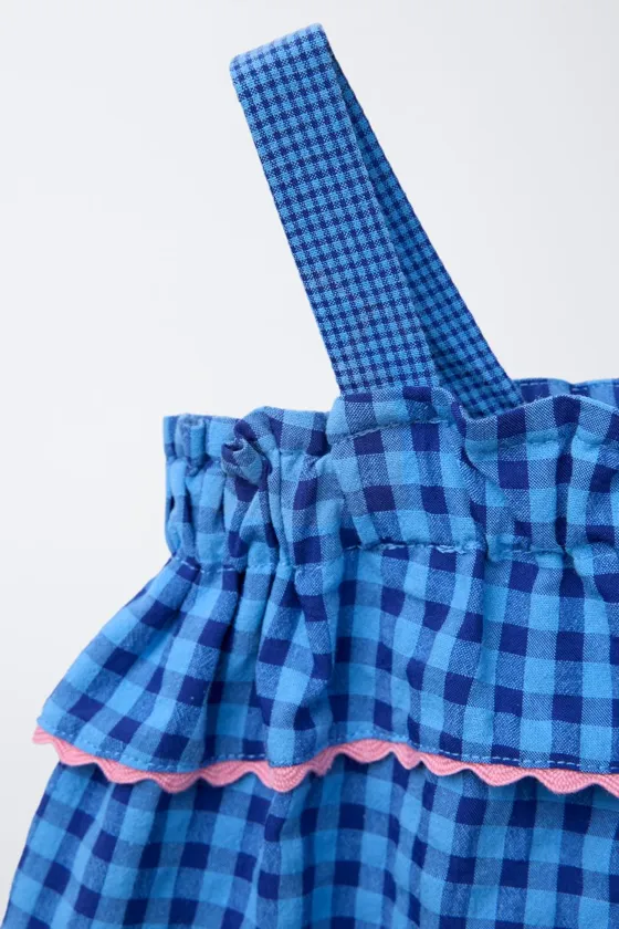 ТОП В КЛЕТКУ С ВОЛНИСТЫМИ ДЕТАЛЯМИ CASA LAWA © X ZARA KIDS